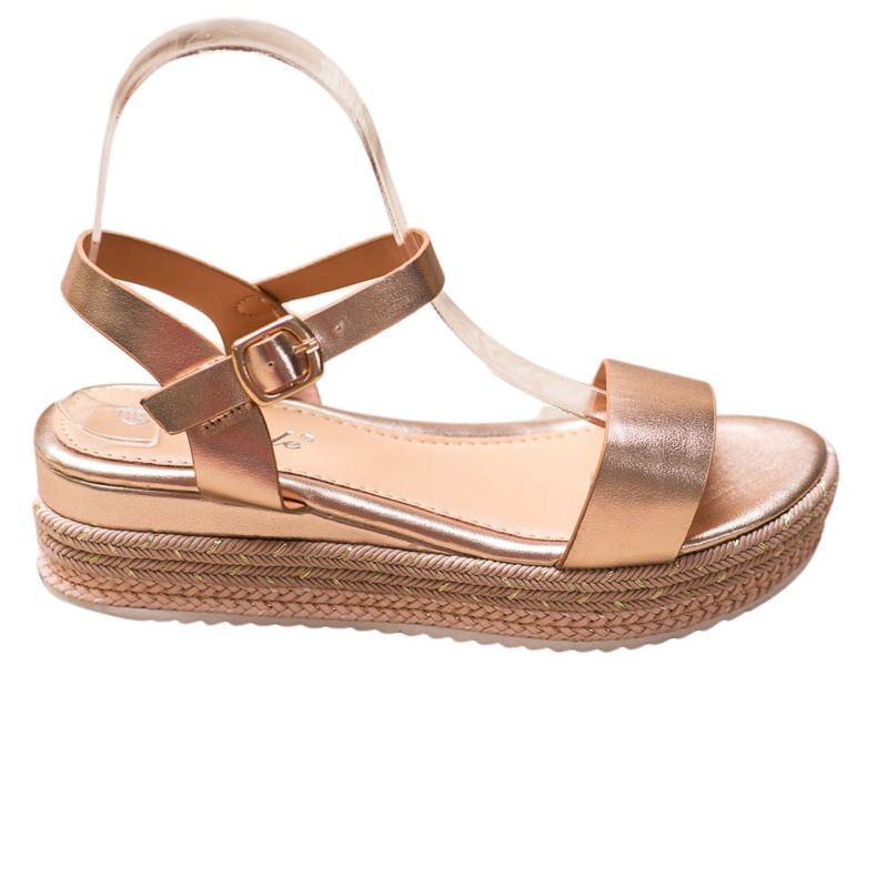 Weide Sandálias douradas com plataforma ornamentada dourado