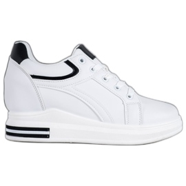 SHELOVET Tênis de cunha branca branco