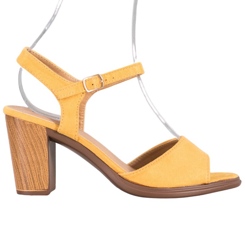 SHELOVET Sandálias de camurça amarela amarelo