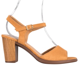 SHELOVET Sandálias Camel Suede marrom