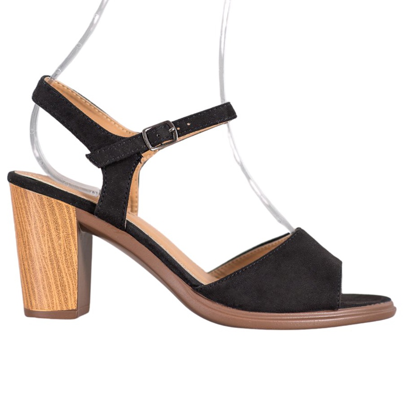 SHELOVET Sandálias de camurça preta preto