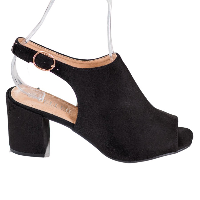 SHELOVET Sandálias clássicas de salto alto preto