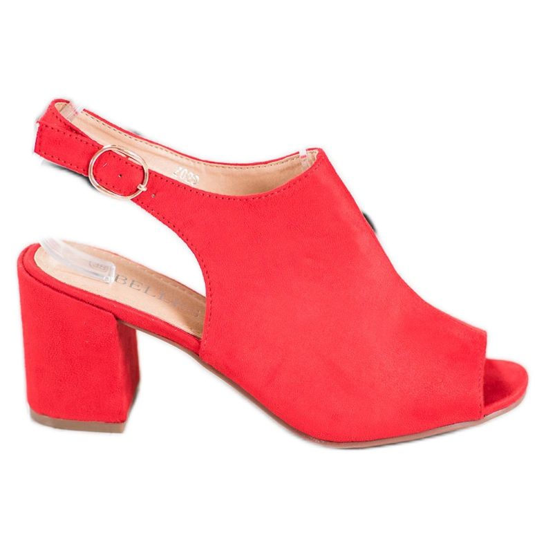 SHELOVET Sandálias clássicas de salto alto vermelho