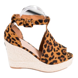 Queen Vivi Cunhas de camurça embutida marrom