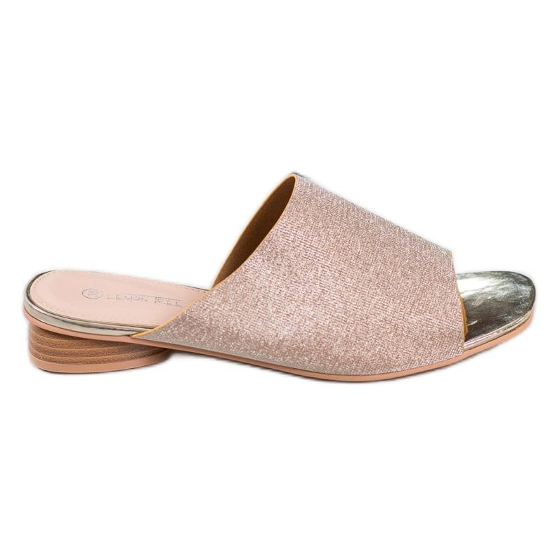 SHELOVET Chinelos elegantes com brilho amarelo