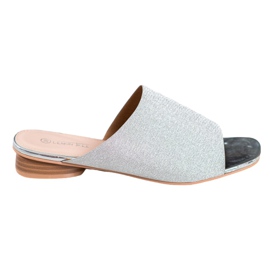 SHELOVET Chinelos elegantes com brilho cinza SHELOVET Chinelos elegantes com brilho cinza