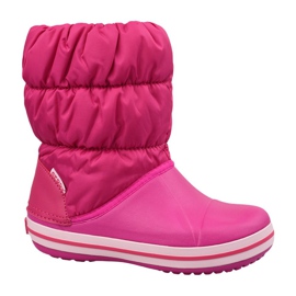 Bota Crocs Winter Puff Jr 14613-6X0 preto rosa