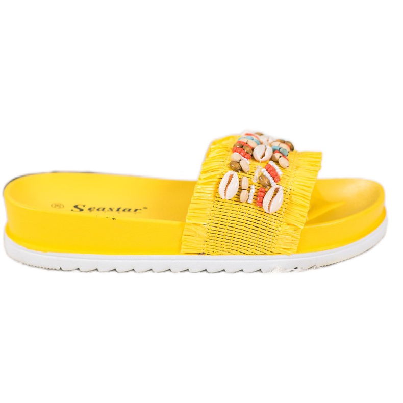 Seastar Chinelos amarelos com conchas