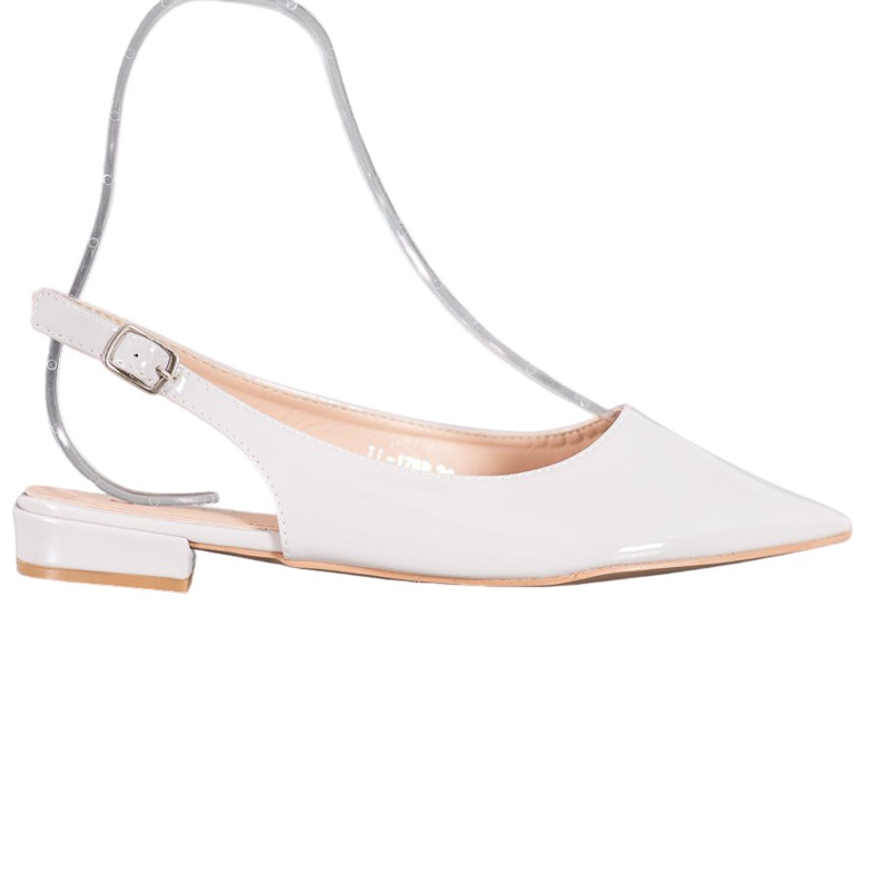 Seastar Sapatos de couro envernizado com salto exposto cinza