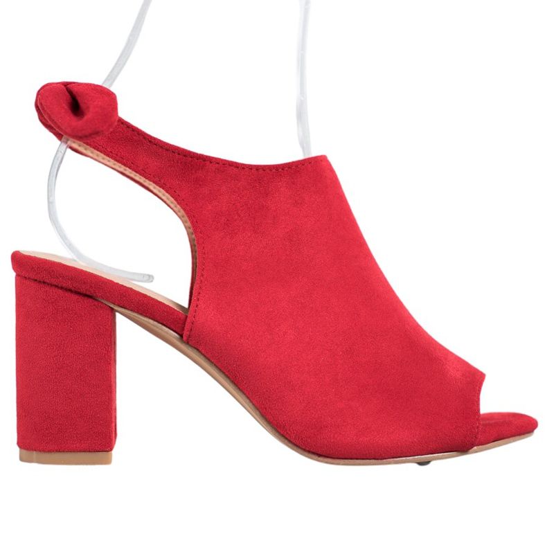 SHELOVET Sandálias de salto alto vermelho