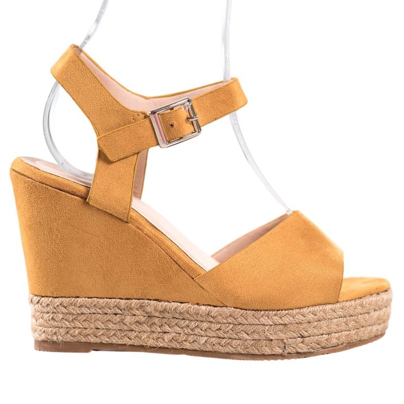 Clowse Sandálias amarelas de salto alto amarelo