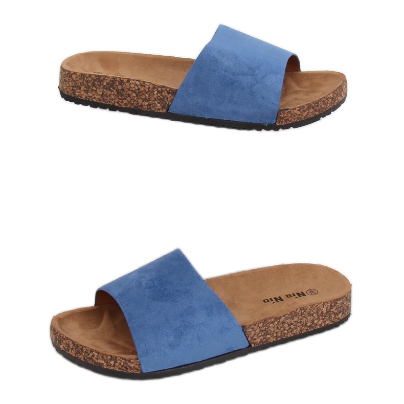Pantufas de sola azul PA-354 de cortiça azul