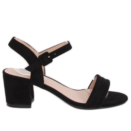 Sandálias pretas de salto alto 99-61A pretas preto