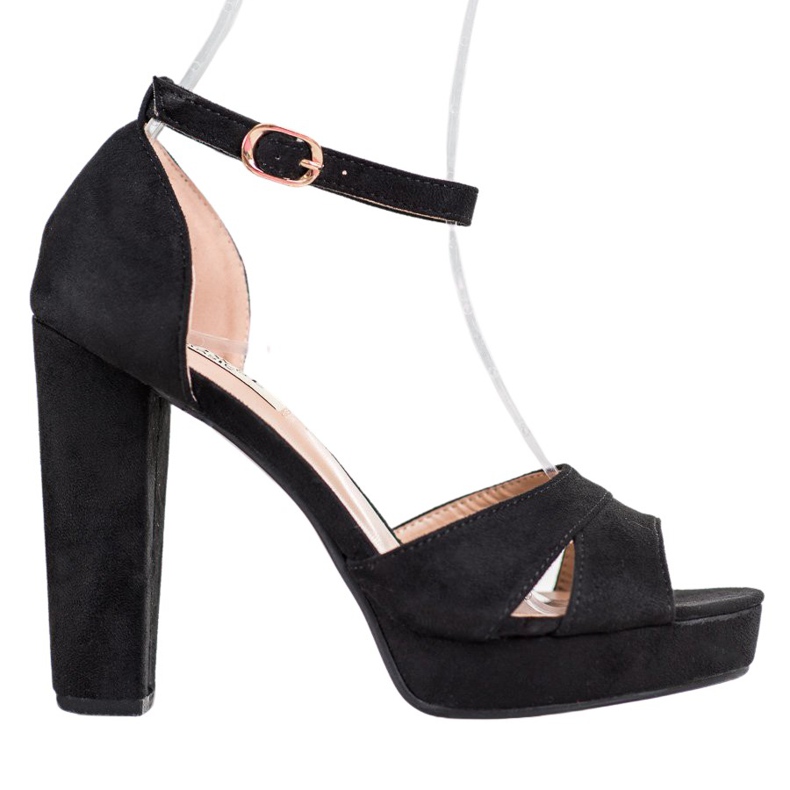 Clowse Sandálias pretas de salto alto preto