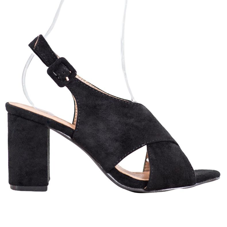 SHELOVET Sandálias confortáveis ​​em um bar preto