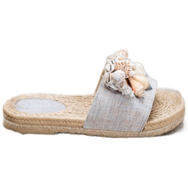 Seastar Chinelos elegantes com conchas cinza