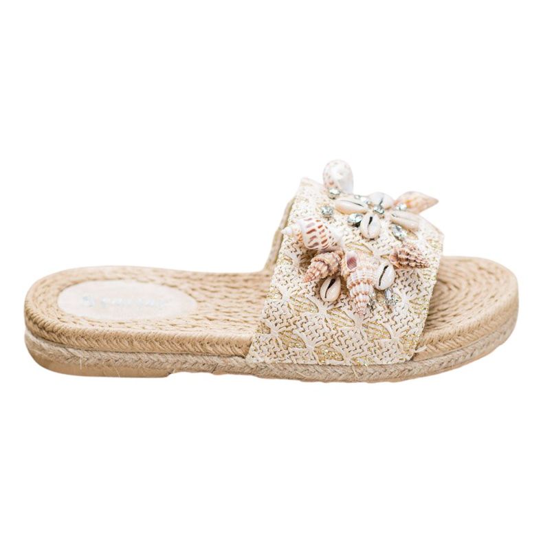 Seastar Chinelos na plataforma com conchas bege Seastar Chinelos na plataforma com conchas bege