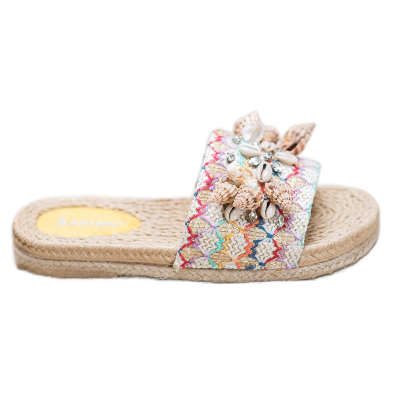 Seastar Chinelos na plataforma com conchas multicolorido