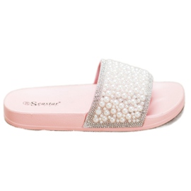 Seastar Chinelos Elegantes Com Pérolas rosa Seastar Chinelos Elegantes Com Pérolas rosa