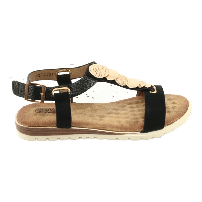 Sandálias pretas elegantes para mulheres Evento 20SD14 2067 preto amarelo