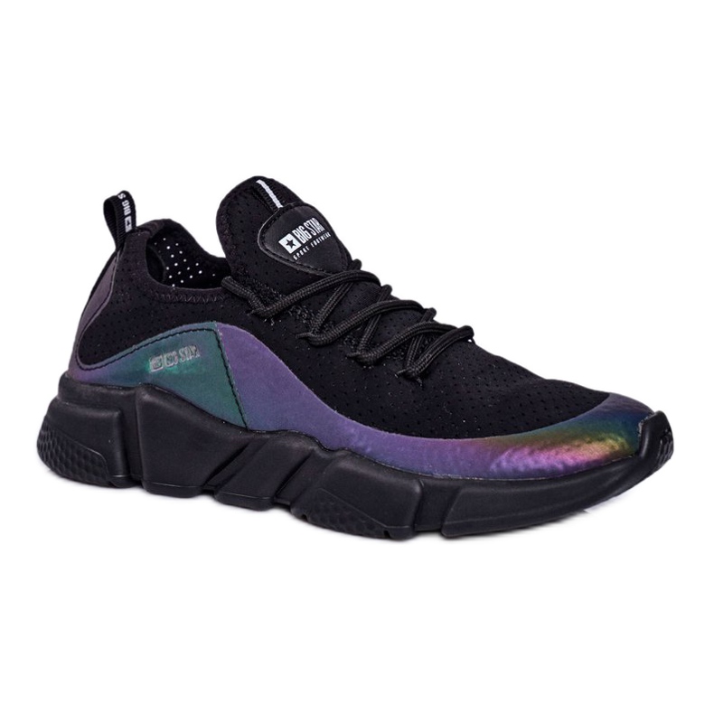 Sapatas esportivas femininas Big Star pretas FF274A053 preto multicolorido