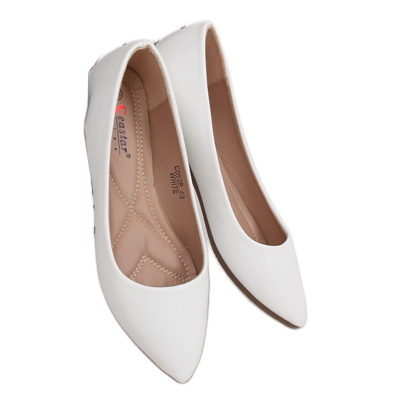 Dedos do pé brancos amendoados das bailarinas CD52P Branco