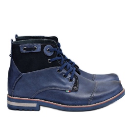 KOMODO Botas masculinas azul marinho. Rebrand sapatos altos azul-marinho
