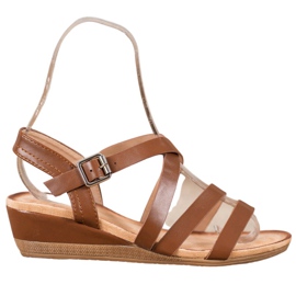 Mannika Calçados casuais de cunha castanho Mannika Calçados casuais de cunha castanho