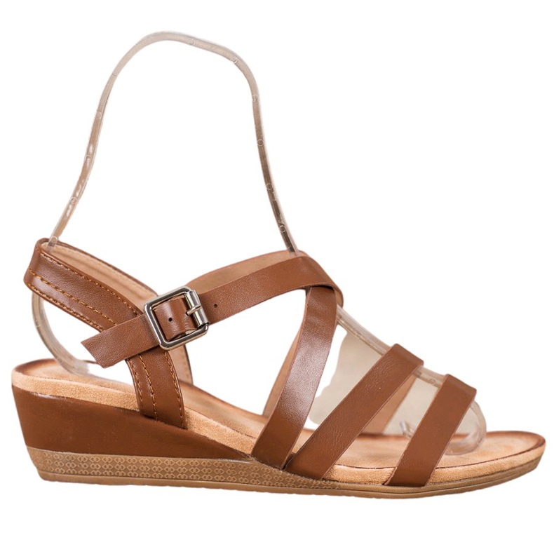 Mannika Calçados casuais de cunha castanho