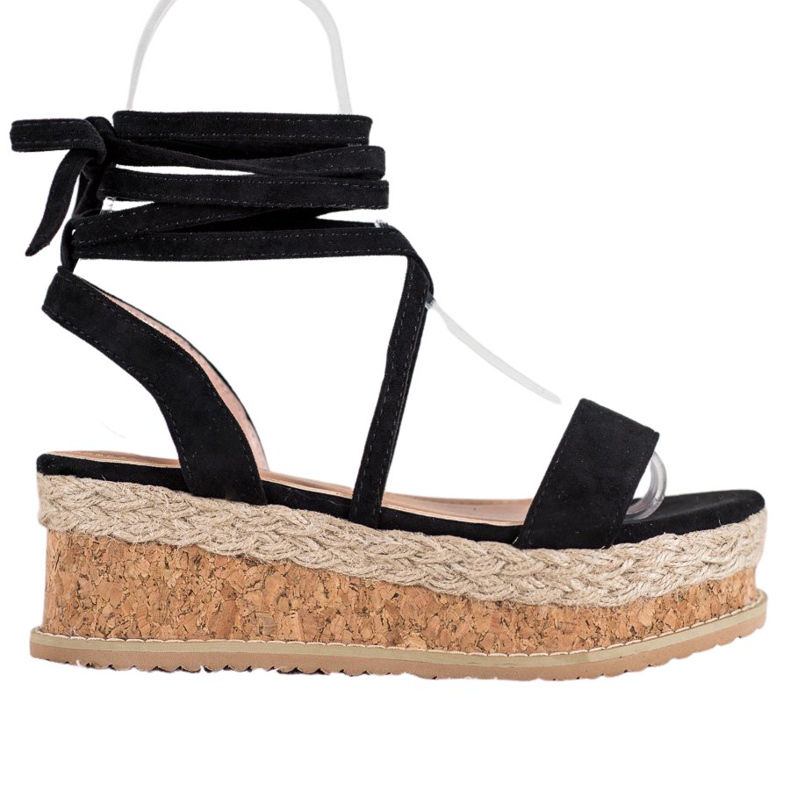 Seastar Sandálias de camurça amarrada preto