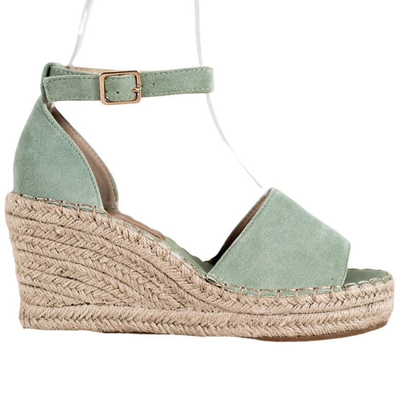 Seastar Sandálias na cunha de palha verde