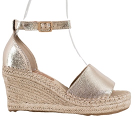 Seastar Sandálias na cunha de palha dourado