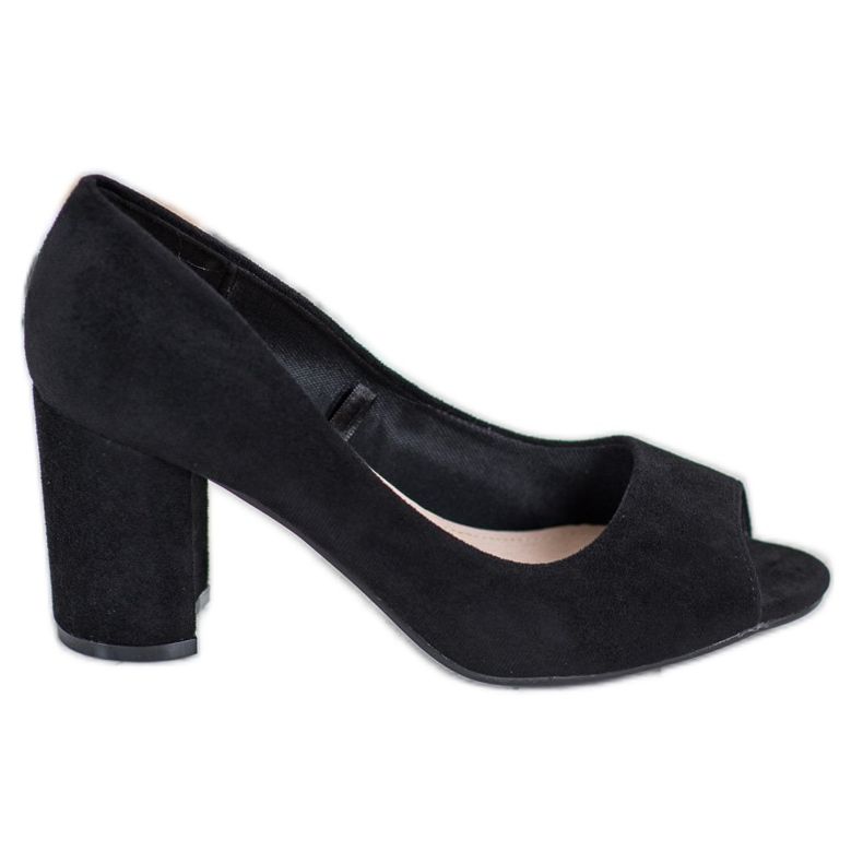 Bombas Black Open Toe VINCEZA preto