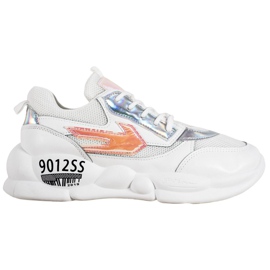 SHELOVET Tênis Com Moda Couro Eco branco multicolorido cinza