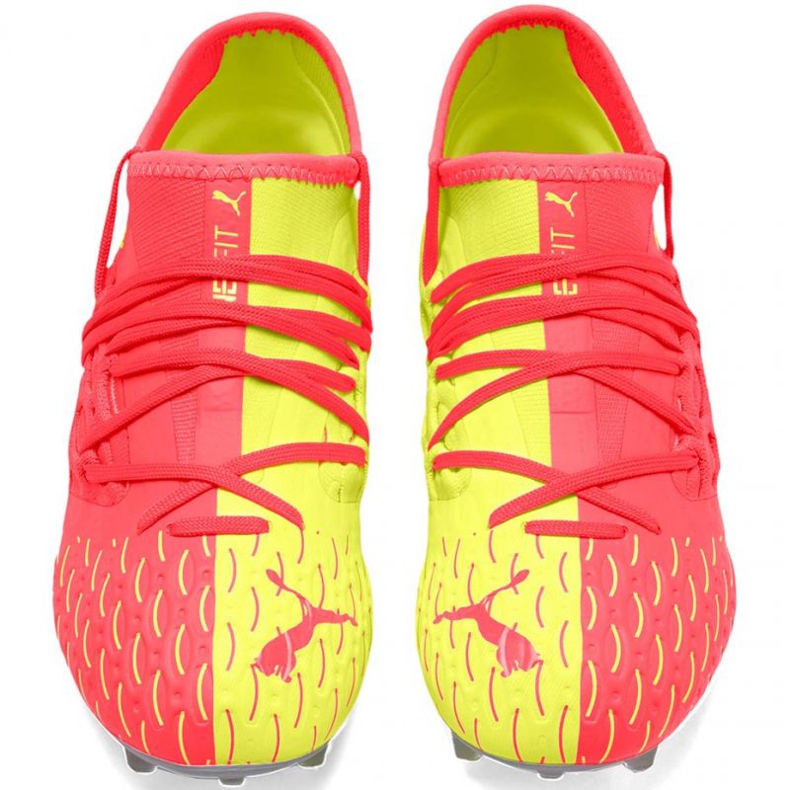Chuteiras Puma Future 5.3 Netfit Jr Osg Fg Ag 105947 01 vermelho laranjas e tintos