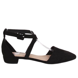 Black LL-213P Black cut ballerinas preto