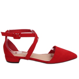 Red cut out ballerinas LL-213P Red vermelho