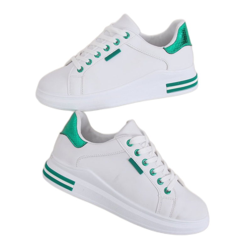 Calçados esportivos femininos brancos NB320P-5 BRANCO / VERDE