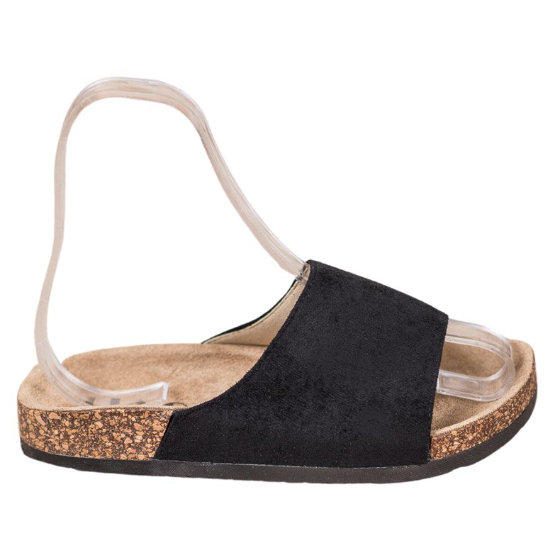 SHELOVET Chinelos pretos na plataforma