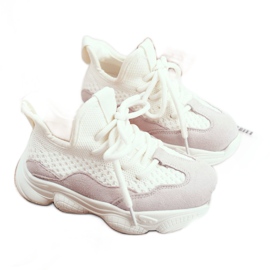 Christmas Fish Sapatos esportivos infantis com renda em camurça branca Volema branco