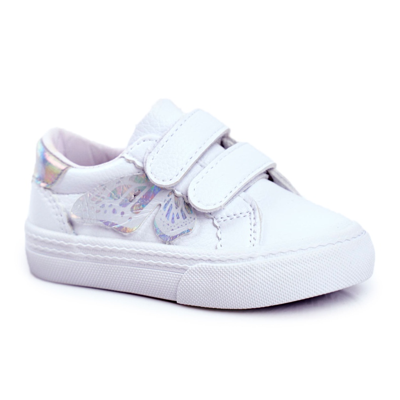 Apawwa Tênis infantil branco borboleta velcro Dusmo