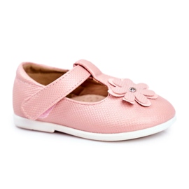 Apawwa Bailarinas infantis em Velcro Flower Pink Anthrela rosa