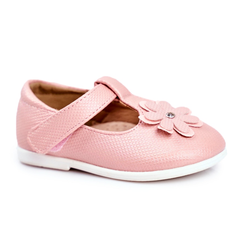 Apawwa Bailarinas infantis em Velcro Flower Pink Anthrela rosa