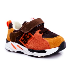 Apawwa Calçados infantis esportivos com velcro marrom Jonaba laranja multicolorido amarelo