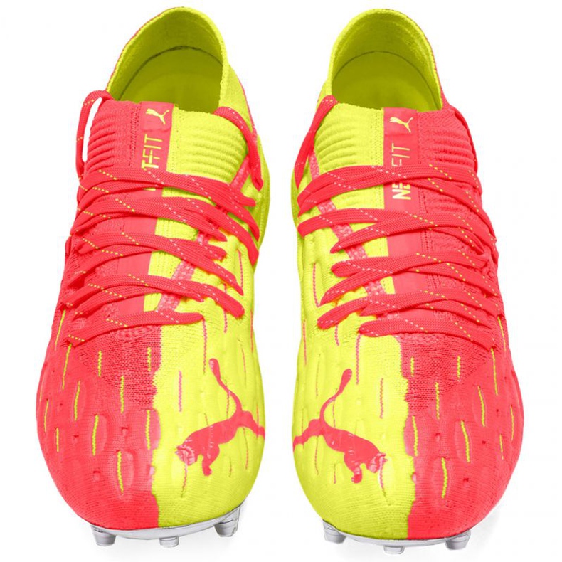 Puma Future 5.1 Netfit Osg Fg Ag Jr 105946 01 chuteiras cinza amarelo