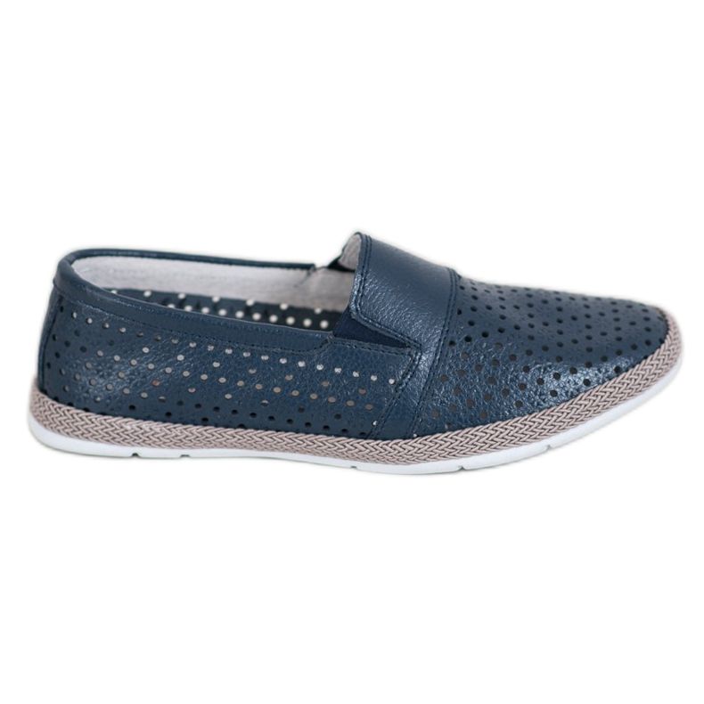 Evento Slipons de couro a céu aberto azul