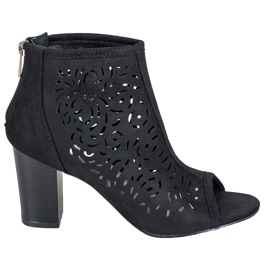 Botas Openwork Open Toe VINCEZA preto Botas Openwork Open Toe VINCEZA preto