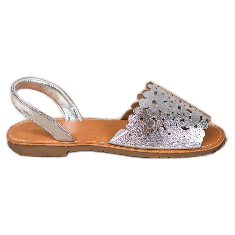 Evento Sandálias Prateadas Slip-on cinza