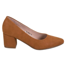 W. Potocki Sapatos clássicos de salto alto castanho