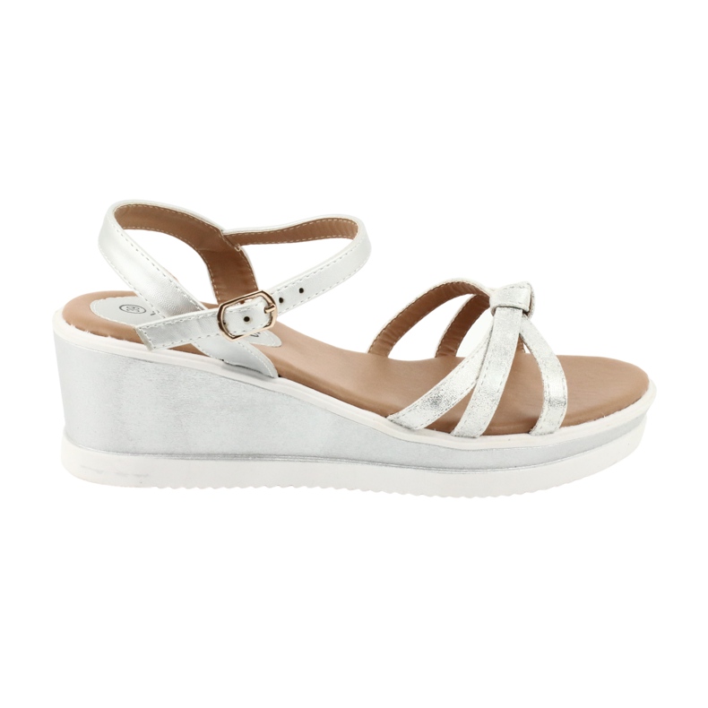 SHELOVET Cunhas casuais com couro ecológico cinza